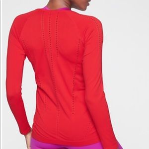 Athleta Foothills Long Sleeve Top in Radiant Red